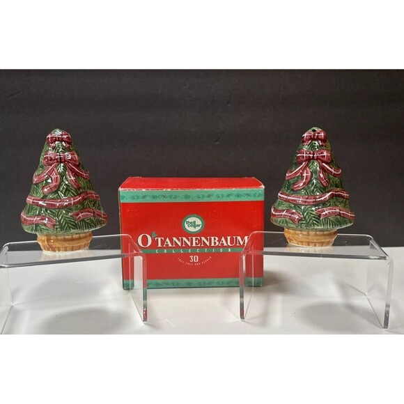 Vintage The Cellar OTANNENBAUM Christmas Tree Salt and Pepper Shaker Set 3D - Picture 1 of 8